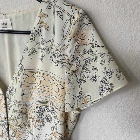 ARITZIA | Wilfred Nazaire Dress Buttoned Fit-and-Flare Mini White & Yellow Sz SM - Picture 6 of 8